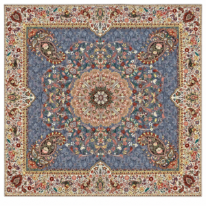 رومیزی ترمه طرح افشار طوسی سایز ۱۰۰×۱۰۰