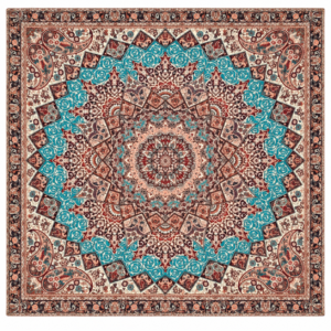 رومیزی ترمه طرح وصال سبز کله‌غازی سایز ۱۰۰×۱۰۰