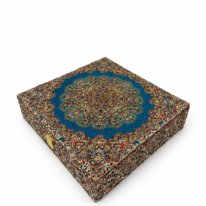 جعبه پذیرایی ترمه T03 طرح افراز آبی ۶ خانه با ابعاد ۳۰×۳۰