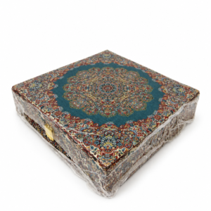 جعبه پذیرایی ترمه T03 طرح افراز سبز ۶ خانه سایز ۳۰×۳۰