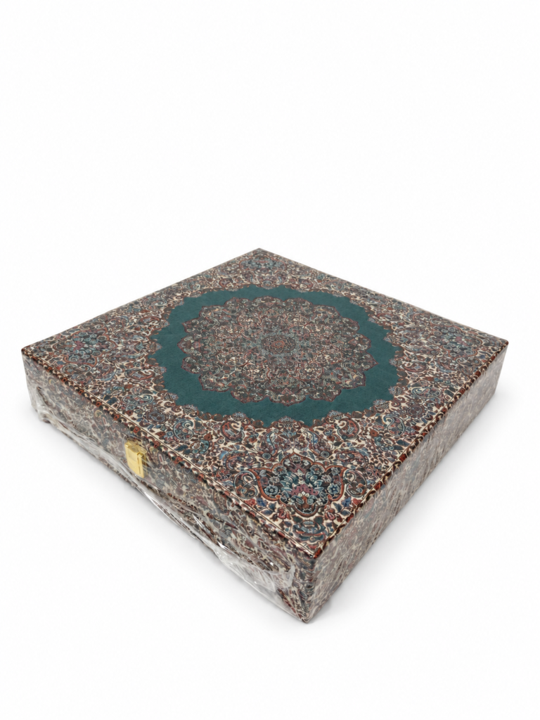 جعبه پذیرایی ترمه مدل T04 افراز سبز ۹ خانه سایز ۳۸×۳۸