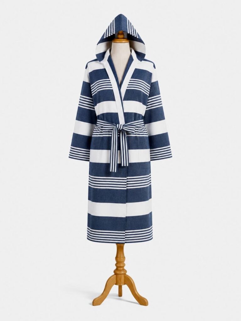 حوله تن‌پوش یزدی بزرگسال سرمه‌ای کلاه‌دار